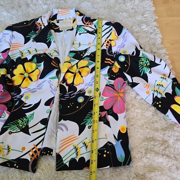 ALBERTO MAKALI Cache Women's Floral Print Jacket Blazer Size 8  Vintage Y2k - Picture 7 of 9